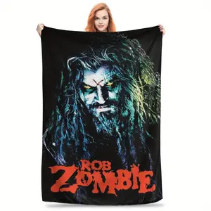 Rob Zombie Themed Printed Flannel Throw Blanket - Soft, Comfortable Throw Blankets for Sofa, Bed, Unique All-Season Home Decoration Gift