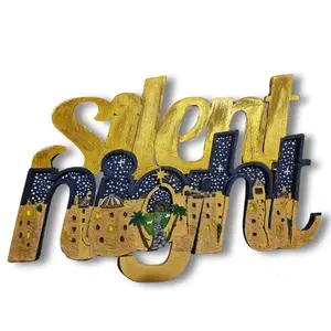 Silent Night Bethelem City Hall Hanging Christmas Decor Hand Painted Ornaments Decoration