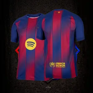 25 26 Home Short Sleeve Soccer Jersey Fans Version Red Blue