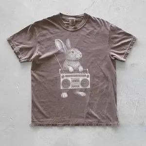 Comfort Colors Rabbit Bunny Radio Tshirt, Retro Retro Boom Box T-shirt, Music 90s Top, Guitar Lover Gifts, Rabbit Funny Tee