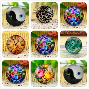 New Fashion  5pcs/Lot 25mm Handmade Po Glass Cabochons Bright