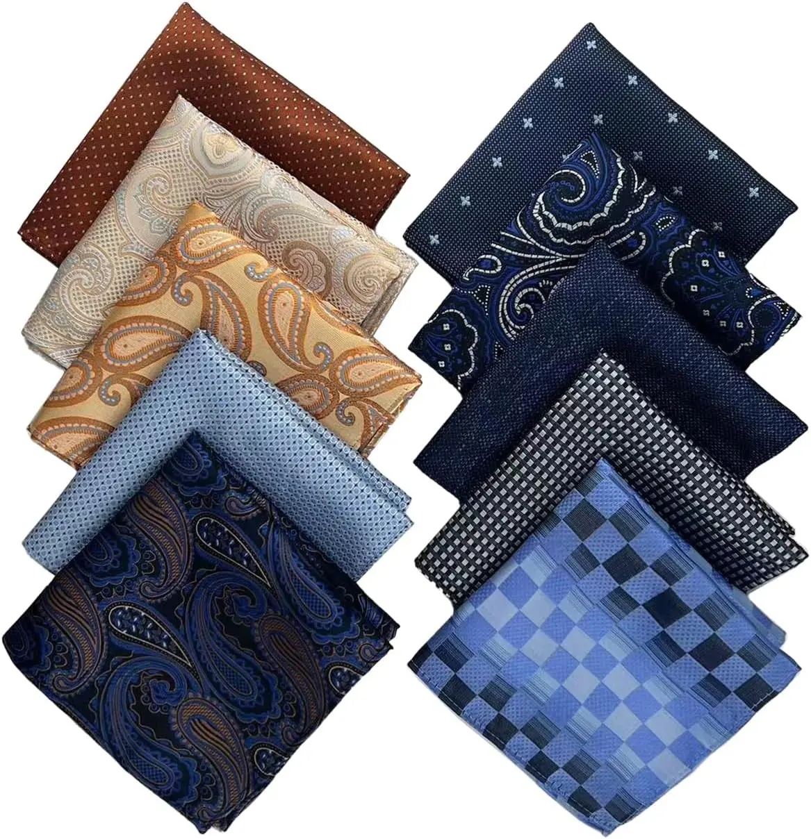 10 Pack Men's Pocket Squares, Soft Hankies Premium Mens Pocket Square Handkerchiefs Set