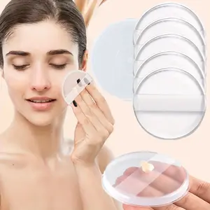 Round Waterdrop Silicone Transparent Powder Puff, Dual Use Wet & Dry, Comfortable Skin-Friendly, Reusable Washable, Travel Makeup Sponge