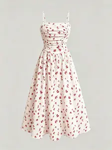 Women's Elegant Printed Halter Dress, Sexy Fitted Solid Pattern Clothing, Perfect for Stylish, Ideal for Special Occasions, Womenswear, Elegance