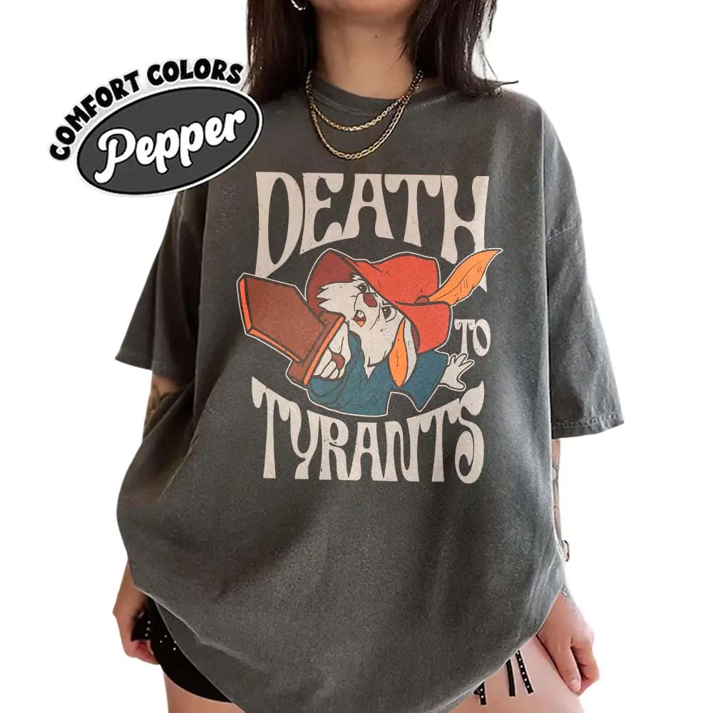 Vintage 70s Death To Tyrants Comfort Colors T-shirt, Retro Robin Hood Shirt, 2025 Trip Matching, Magic Kingdom