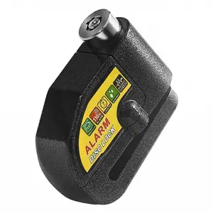 Brake Lock Alarm Disc Lock Set Anti-Theft Waterproof 110 dB 7mm Pin 5ft Reminder Cable for Motorcycles Bike Scooter Carry Pouch