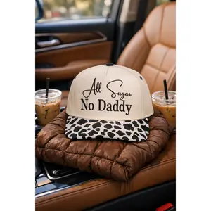 Women's Casual Cotton Trucker Hat Accessory, Graphic Hat with "All Sugar No Daddy" Design