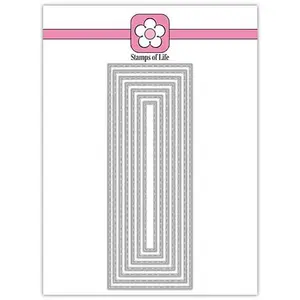 Crafts & Sewing The Stamps of Life Slimline Stitched Rectangles Die Set