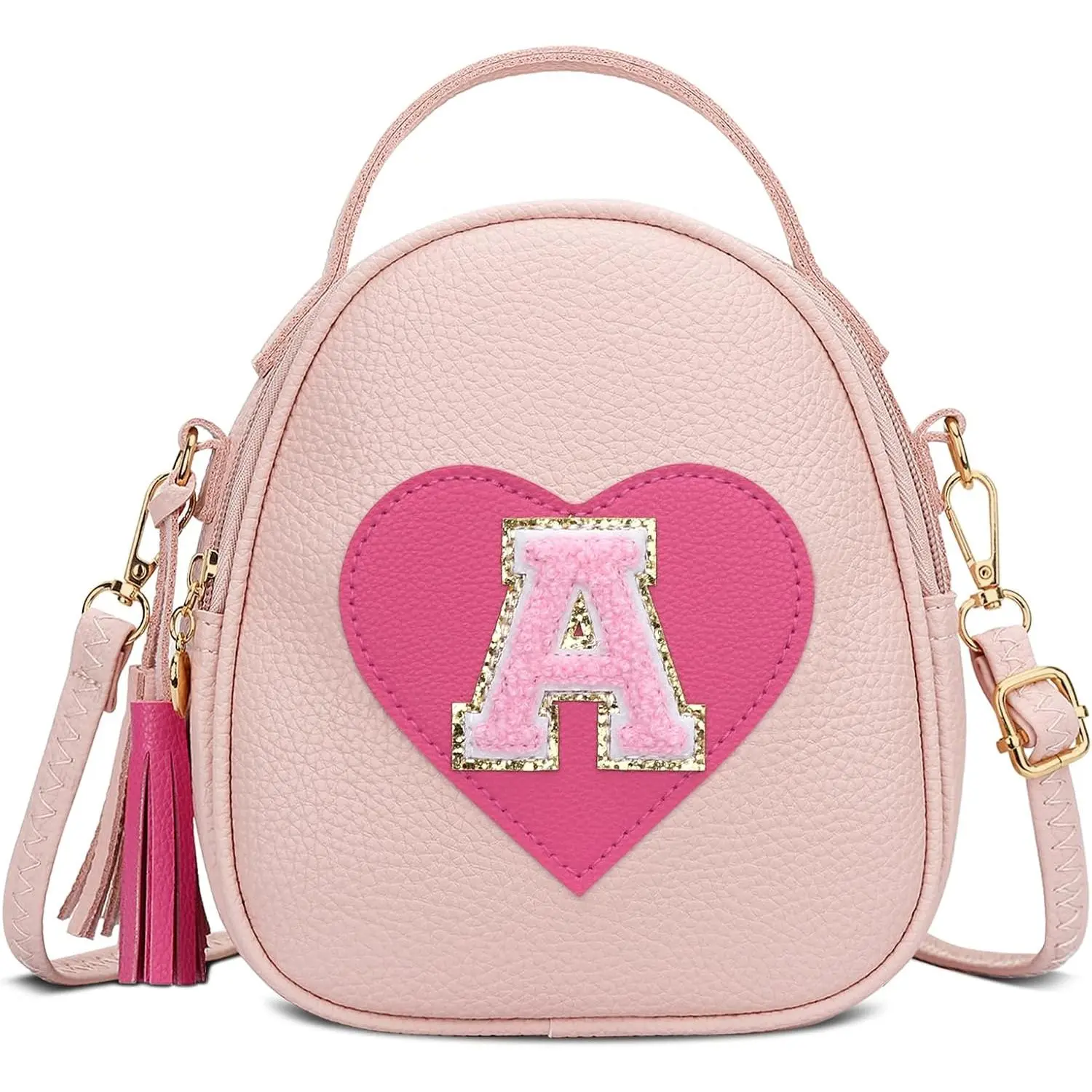 SQ-CPB032 Purse Gifts for Girls Cute Little Girl Crossbody Bag Heart Kids Small Backpack with Tassel