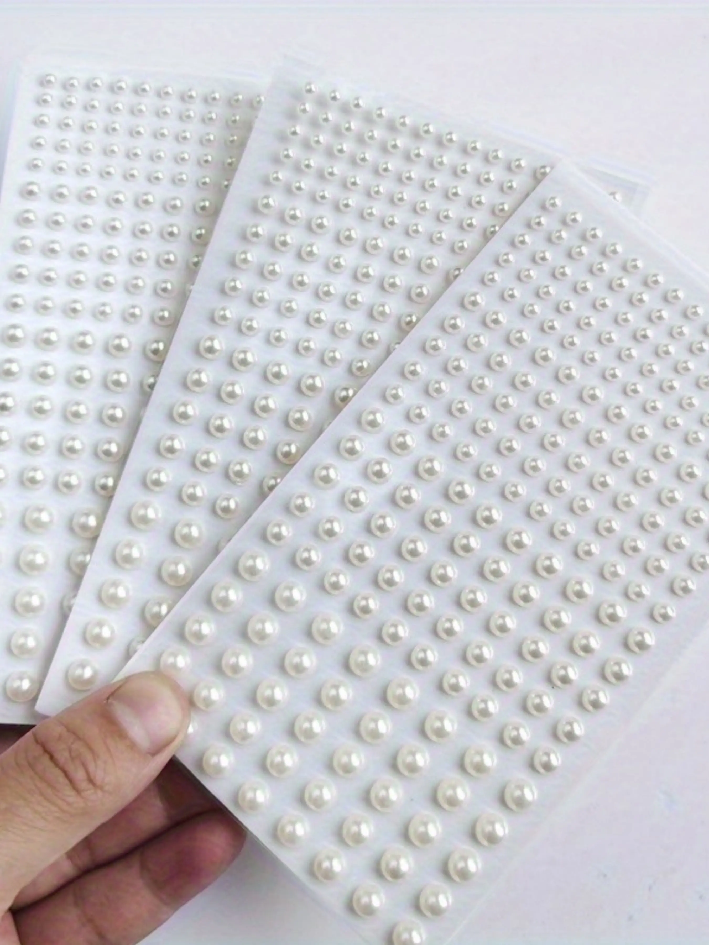 [White Pearl-Shaped Stickers] 220pcs/3 Sheets of White Pearl-Shaped Stickers, ABS Plastic, for Gift Packaging, Nail Polish, Mobile Phone Case, DIY Hair, Face, Body, Manicure, Nail Art Supplies And Mobile Phone Case Decoration
