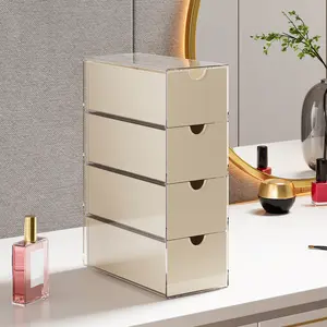 Multi grid Drawer Storage Box Desktop Compartment Drawer Organizer for Cosmetic Brushes Glasses Stationery Sundries Desk Clutter Storage Multi Compartment Drawer Storage Container