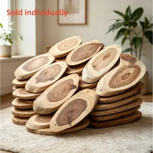 1Pc Irregular Wood Cutting Board, Food Grade Unique Live Edge Serving Board for Kitchen, Camping & Dinner Party