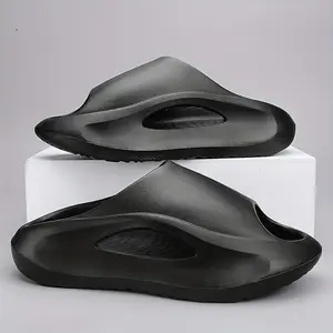 Mens Cloud Sliders - Ultra-Comfortable Open Toe Slippers with Anti-Slip Sole - Perfect for Indoor, Outdoor, Beach & Shower - Quick-Dry, Breathable Design - Ideal for Spring and Summer Footwear Walking Shoes Boy Flipflop Parent Black Fasciitis Bathroom