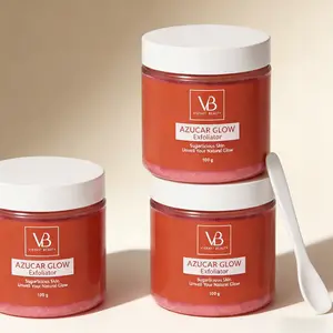 Vibrant Beauty Azucar Glow Exfoliator Sugarlicious Polish for Natural Radiance Non-Irritating Creamy Formula for Face Body & Lips