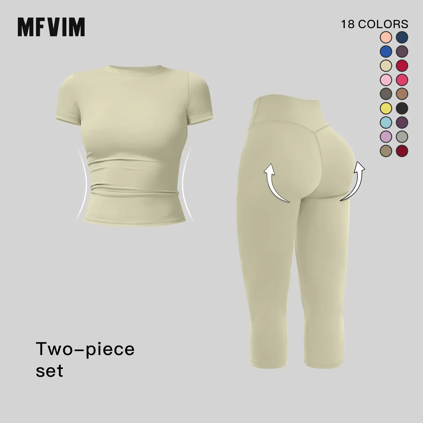 MFVIM Women’s Breathable Body-Shaping Yoga Outfit, High-Waisted Quick-Dry Fitness Wear, Versatile Three-Quarter Shorts Sports Set,summerwins,travel essentials,camping essentials,back to school,back to school haul