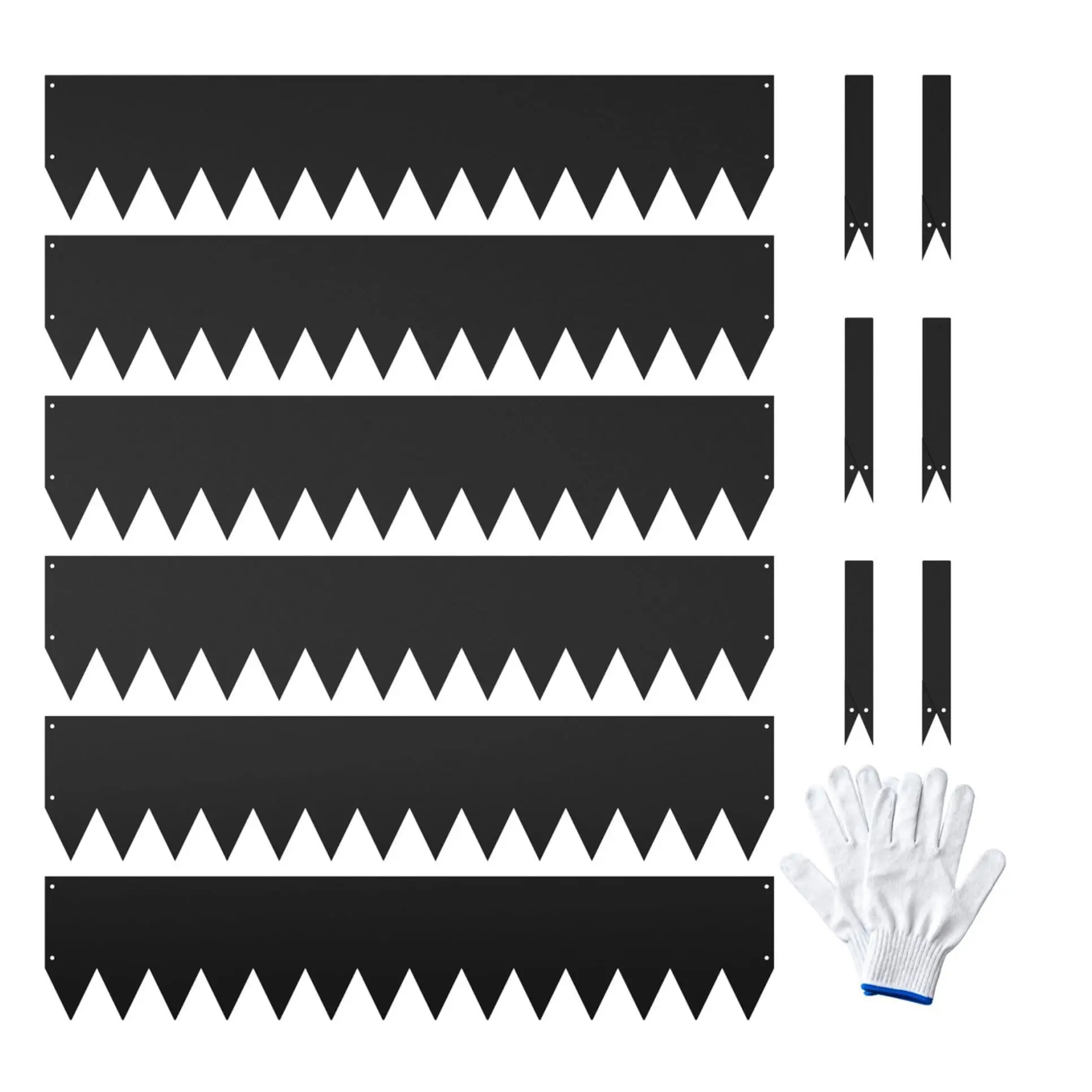 Garvee Set of 6 Cor-Ten Steel Garden Edging Panels, Painted Finish, Each 101.6 cm Long x 20.3 cm High, Hammered Gauge Metal with 8 Clips and Gloves Included for Easy Installation