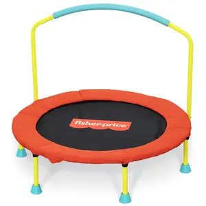 Fisher-Price WonderJump 36" Round Indoor Mini Trampoline for Kids Toddler Toy