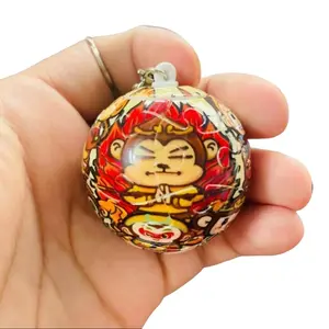 Spherical Fingertip Gyro Keychain, Smooth Rotate Stress Relief Fidget Toy, Trendy Portable Bag Hanging Charm Accessory
