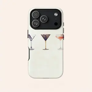 Stylish Cocktail-Patterned Dual-Layer Protective Case — A Robust and Durable 2-in-1 Case Compatible with iPhone 17/16/15/14/13/12/11 Pro Max/Plus/Pro and Samsung Galaxy S25/S24/S23 Ultra Series — A Stylish and Minimalist Phone Case