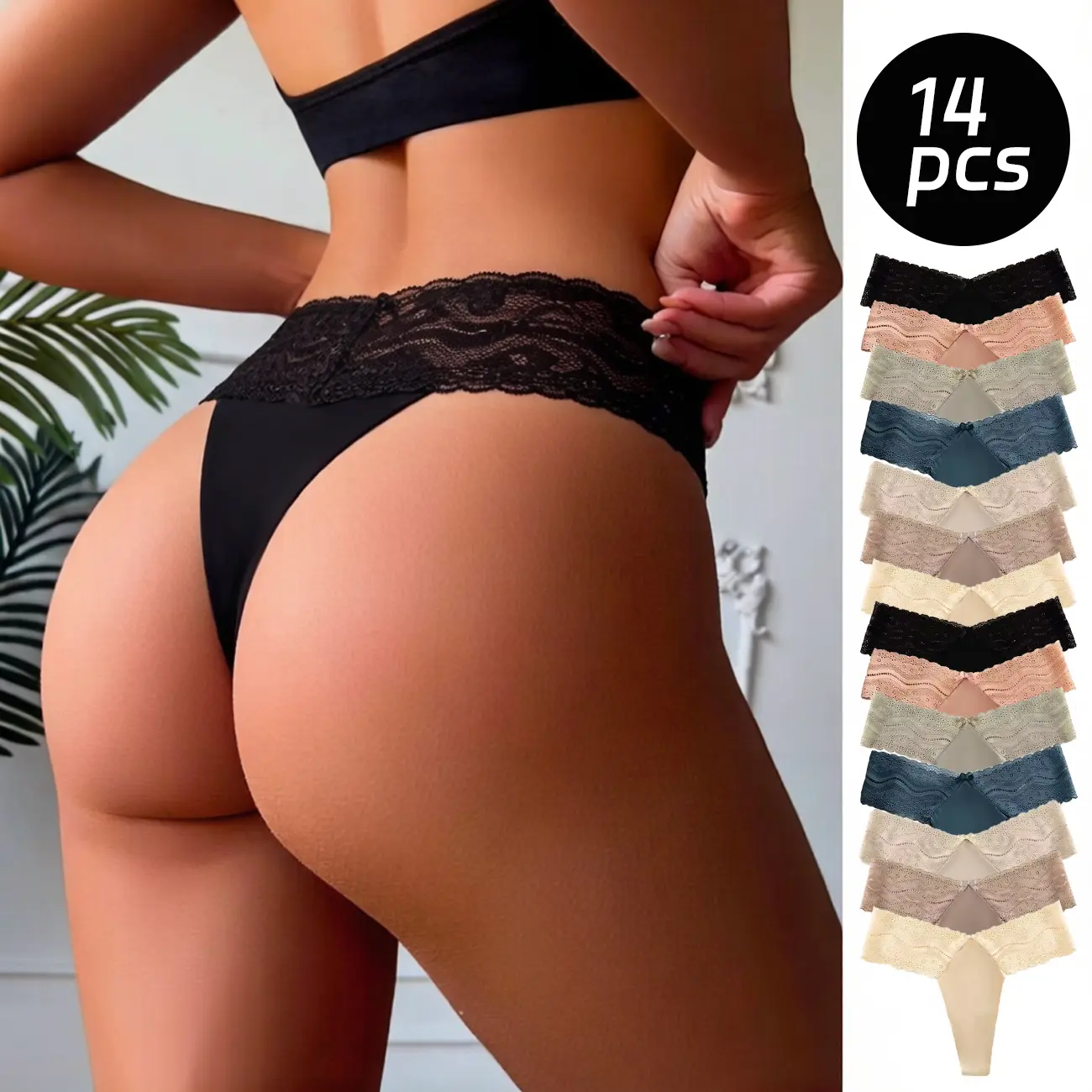 Quietlake The Thong Period. in SportyStretch For Light Flows Chic Halter Neck Swim Bra & Tie Side Swim Thong, Ladies Swimsuit for Summer Beach Holiday Vacation, Halter Bikini Top Bikini Swimsuits