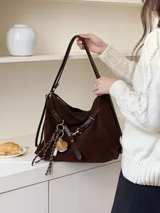 Multifunctional Large Capacity Tote Bag, Fall Winter New Arrival, Casual Shoulder Bag, Backpack, Crossbody Bag, Vintage Commuter Bag, Student Backpack, Handbag Shoulder Bag, Casual Trendy Bag