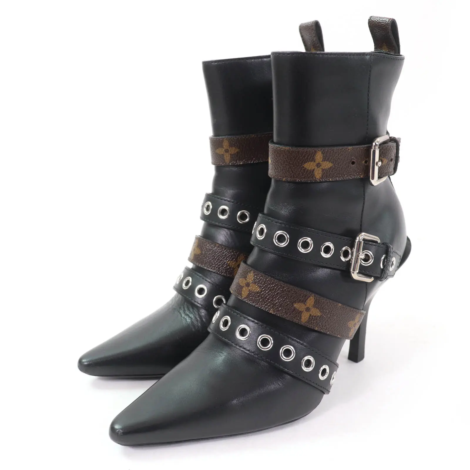 Pre-owned Louis Vuitton Others Small Leather Goods Monogram Leather Ankle Boots