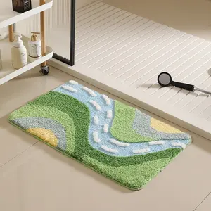 Non Slip Bathroom Floor Mat, Plush Material, Durable, Novel Style, Suitable for Bathroom Entrances, Restroom Entrances, 1 Piece