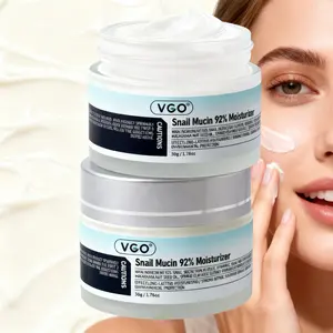 VGO Snail Mucin 92% Moisturizer 50g Daily Face Gel Cream & 30ml/60ml Vitamin C Serum Hyaluronic Acid Anti-Wrinkle Hydrating Skincare Gentle Moisturizing Hydrate