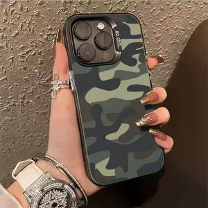 Army green camouflage phone case for use with iPhone 17air16 Pro max 15plus 14 Pro 13/12/11 Originality Full - coverage Drop - safeguarded