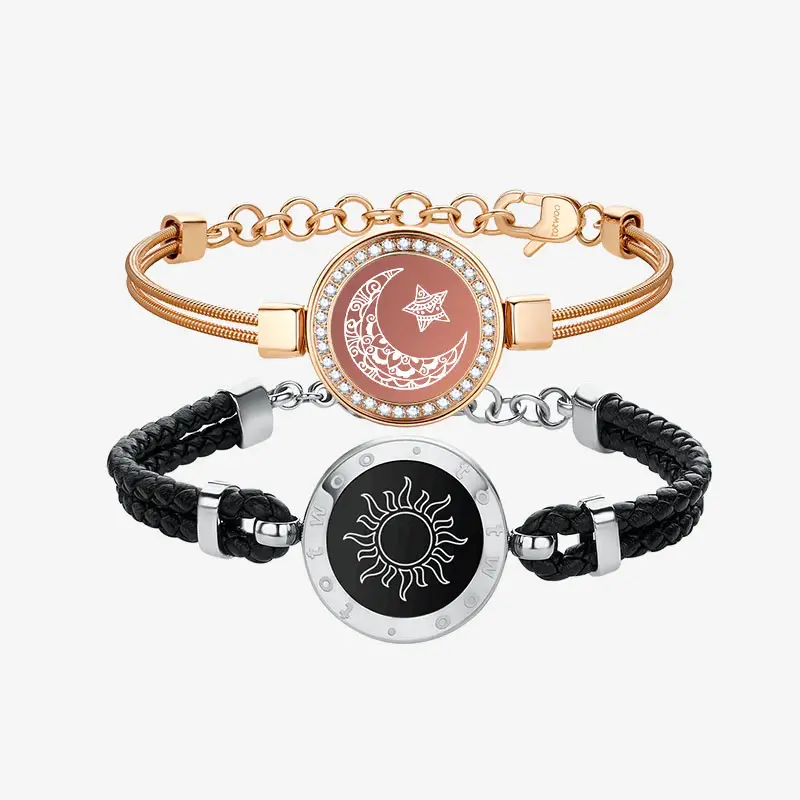 Sun&Moon Snake Zircon Chain& Leather Cord (Gold+Sliver)
