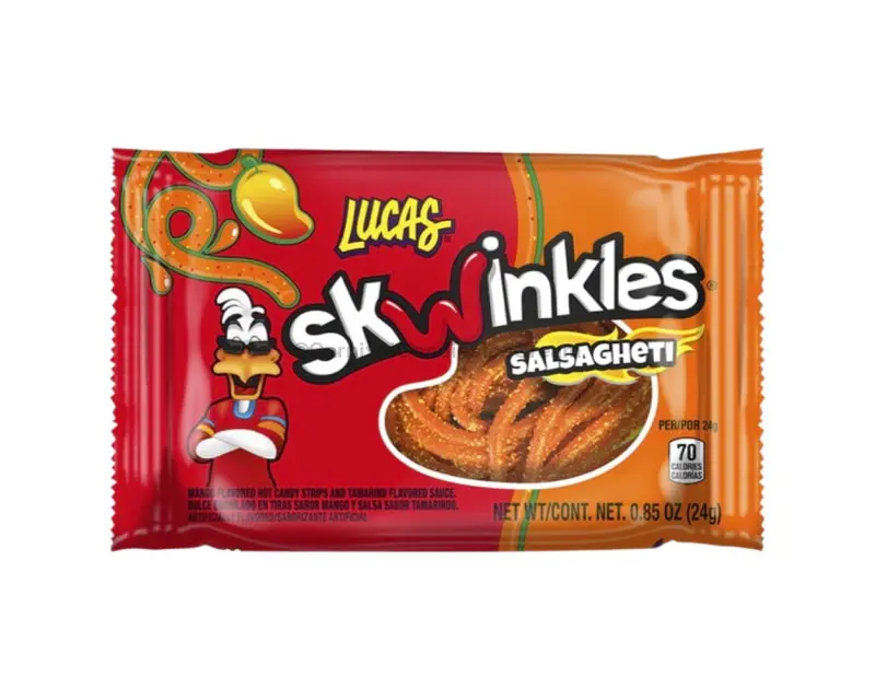 Lucas Salsaghetti Mango (12 Count) Mexican Candy, Sweet, Savory, Chewy, Dulces Mexicanos Snack Sour Bonbon Bite