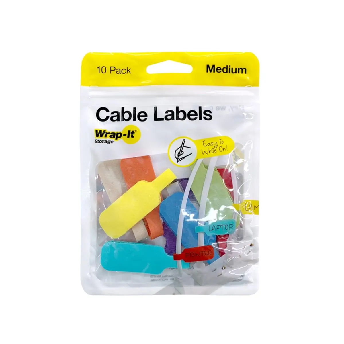 Wrap-It Cable Labels - Multicolor Self Adhesive Stickers for Outdoor Sailing & Water Sports Cable Organization, 0.75 in H, 2.25 In. W, Plastic, Modern Aesthetic, Pack of 3, 0.1 Lbs