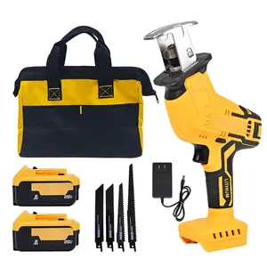 Cordless reciprocating saw (batteries not included), compatible with 20V lithium-ion batteries, 0–3500 SPM variable speed, includes a set of 4 blade kits for cutting wood/metal/PVC, suitable for home repairs/DIY in multiple applications, an ideal holiday
