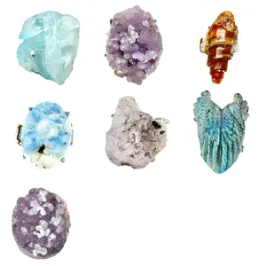 Tray B -【No.044-050】Unique Handmade Crystal Ring in Assorted Colors and Styles for Stylish Accessory