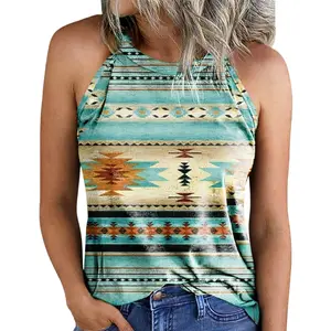 Flamingals Geo Print Halter Top Summer Vibes