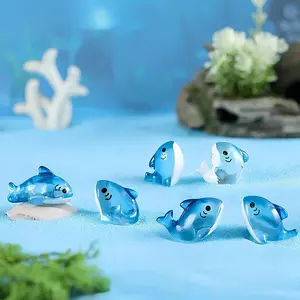 Mini Sharks Design Playful Resin Ornament, 6pcs Miniature Animal Decoration, DIY Craft Projects Terrarium Aquatic Aquarium Fish Tank Decor, DIY Office Desktop Decoration Toy, Seascape Display Oceanic
