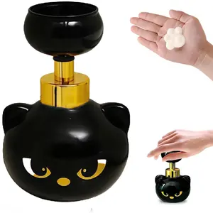 Cute Black Cat Paw Foam Soap Dispenser, Refillable Eco-Friendly Pump Bottle for Hand Soap, Adorable Design, Perfect Valentine’s Day Gift for Cat Lovers, Bathroom & Kitchen