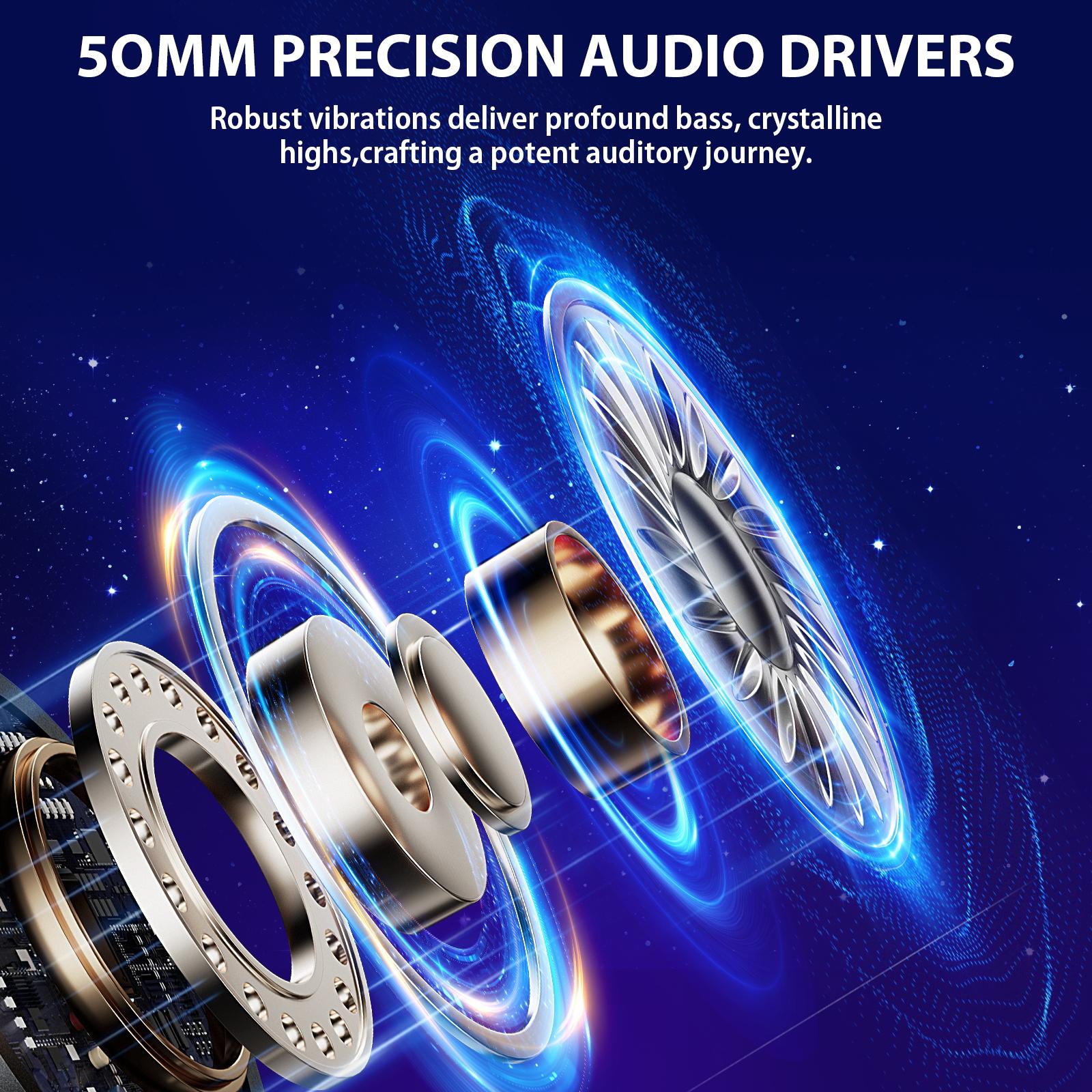 Stereo Surround Gaming Headset for PC, PS4, PS5, Xbox Series X/S Controller, Cell phone Headset with Noise Canceling Mic, LED Light Over Ear Headphones