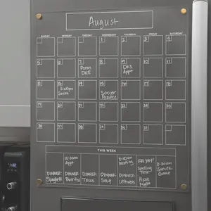 Calendar for Refrigerator - Clear Dry Erase for Fridge | with Monthly Grid and Weekly Planner Section | 15''x17'' Vertical  Fridge Calendar 2025 | with