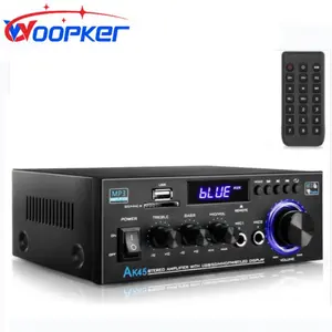 Woopker AK45 Stereo Amplifier Home Audio 300W 2 Channel Bluetooth 5.0 Power Amplifier with FM Radio USB SD Remote for Home Theater Speakers Studio Karaoke
