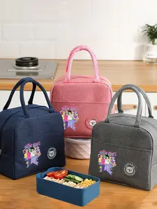 Street Style Cartoon Lunch Bag, Large Capacity Portable School Lunch Box, Durable Travel Camping Bag, Christmas Halloween Birthday Gift