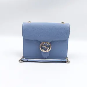 Pre-owned GUCCI Leather Shoulder Bags Interlocking Blue Shoulder Bag T10412882