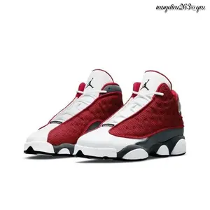 Retro gray, white and red fashionable classic sports shoes, outdoor running shoes, comfortable basketball shoes