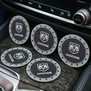 2Pcs Car Cup Coaster Cup Holder Waterproof Non-Slip For Dodge Durango Ram 1500 Charger Caliber Journey Demon Nitro Challenger