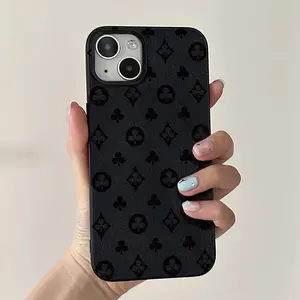 Fashion Luxury Letter Logo Design Phone Case, Features Uneven Surface, Imitation Leather Texture, Anti-Slip and Anti-Drop, Utilizes UV Printing Technology, Compatible with iPhone 17 16 15 14 13 12 11 PRO MAX PLUS, AIR and iPhone X XS MAX Models