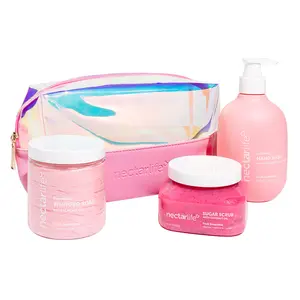 Daily Glow Kit - Body Care Set with Exfoliating Body Scrub, Hydrating Hand Wash, & Scented Whipped Soap Cleanser - Skin Repair Care Package for Women