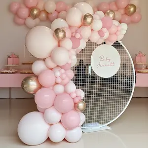 N74Balloons104 104-Piece Pink Balloon Arch Kit with Vibrant Mixed Latex Balloons for Weddings Birthdays and Special Celebrations Create Enchanting Atmospheres for Your Events