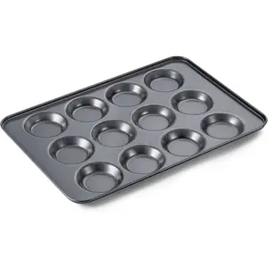 Mini Muffin Top Pan for Baking, Premium 12 Cavity Small Whoopie Pie Pan, Nonstick Yorkshire Pudding Pan for Pansuffin, Moon Pie, Cookies, Dishwasher Safe and Easy to Clean