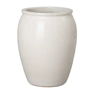 Tall White Ceramic Planter