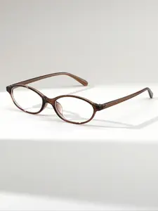 Women's Oval Anti-Blue Light Glasses, Casual Style Metal Frame, Trendy Frames, Thickened Lens, Premium Hinge, Perfect for Commuting, Metal Frame Eyeglasses